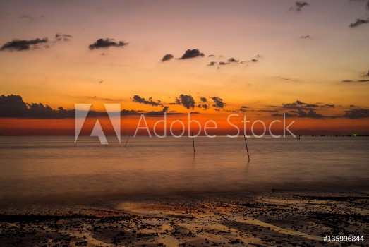 Picture of Beautiful sky with sunset at the beach